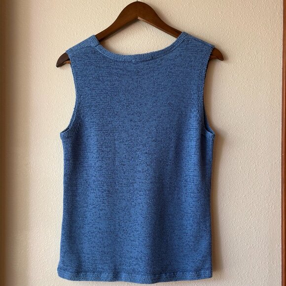 Pendleton Blue Vest Pendleton Blue Sleeveless Knit Top Stretch Size M Spring - Picture 8 of 10